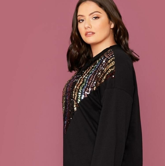 SHEIN Crew Neck Sequin Sweater - Picture 4 of 12